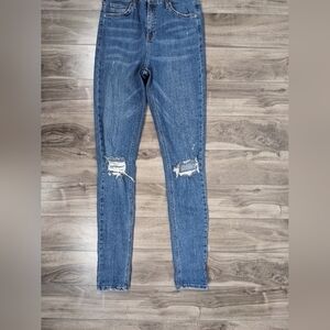 Topshop Jamie Jeans Moto Tall Size 30 Distressed